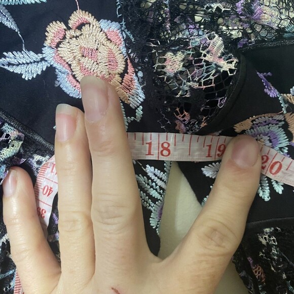 Free People Dress sz ?XS Boho Floral Lace Embroidered Cherry Blossom Min… - Picture 13 of 16